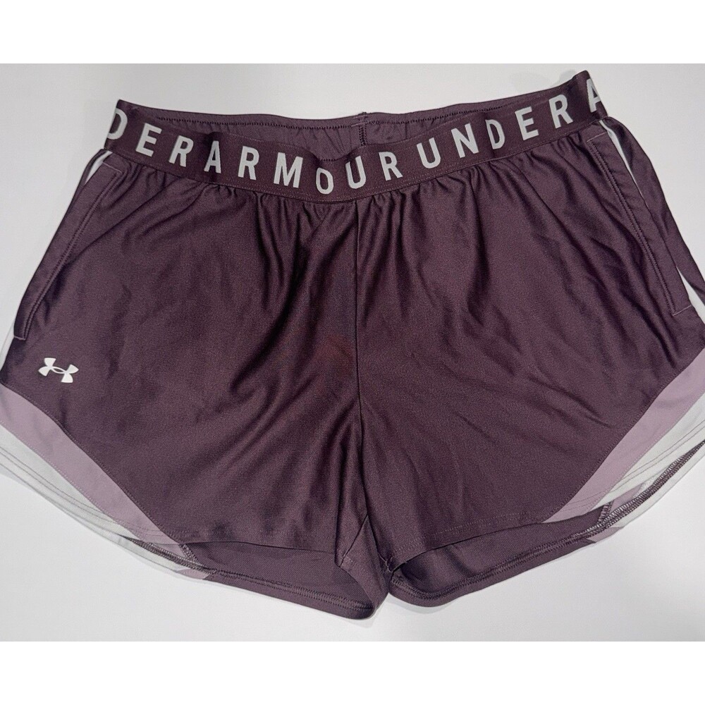 Under Armour Womens Running Shorts Purple Large Lightweight Athletic